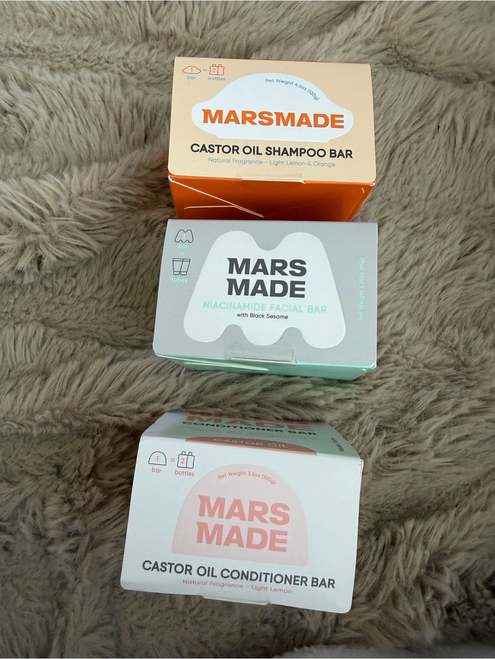 MARS MADE Facial Bar, Shampoo Bar, Conditioner Bar Set